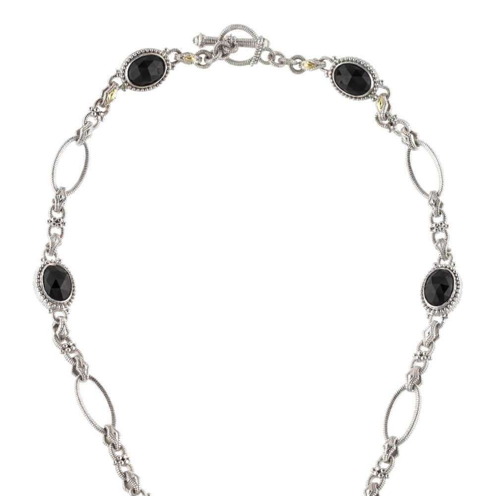 Judith Ripka Black Onyx Station Necklace
